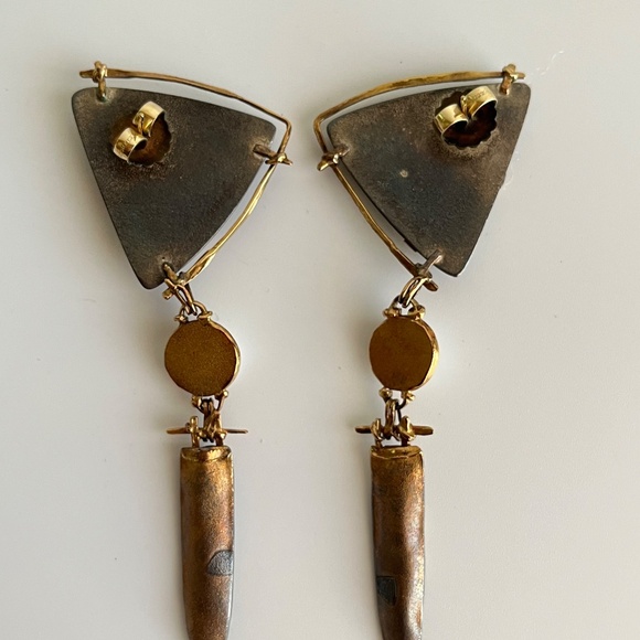 Carolyn Morris Bach Earrings 18K gold, Sterling Silver, Pearl and stone earrings - Picture 8 of 9